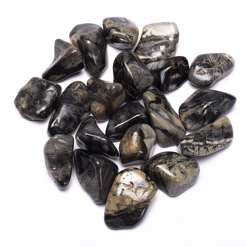 Silverleaf Jaspis Trommelstenen AA Kwaliteit (± 250 gram - ± 2-3 cm)