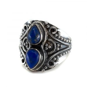 Edelsteen Ring Lapis Lazuli 925 Zilver "Vizrea" (Maat 17)