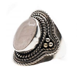 Edelsteen Ring Rozenkwarts 925 Zilver "Elare" (Maat 17)