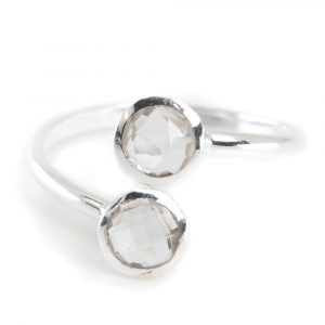 Geboortesteen Ring Bergkristal April - 925 Zilver - Zilverkleurig