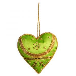 Hanger Ornament Traditioneel Hart Groen (16 cm)