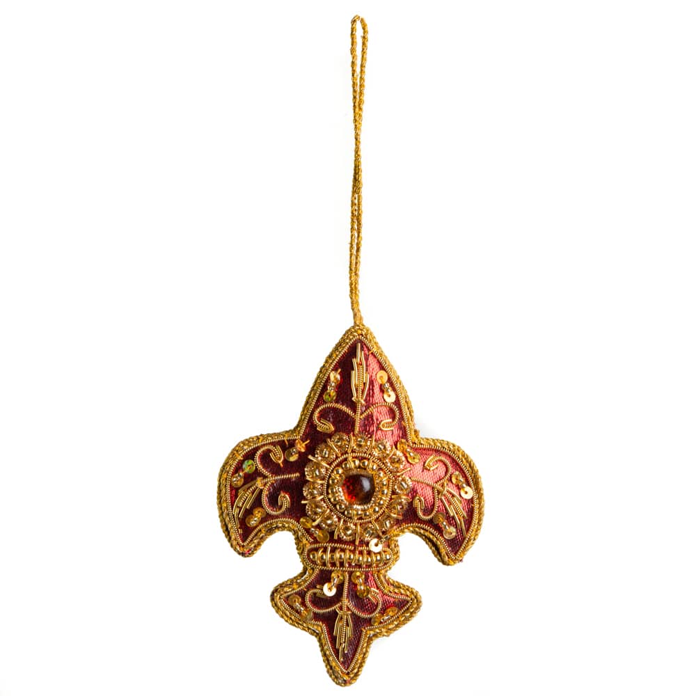 Hanger Ornament Traditioneel Fleur de Lis Rood (18 cm)