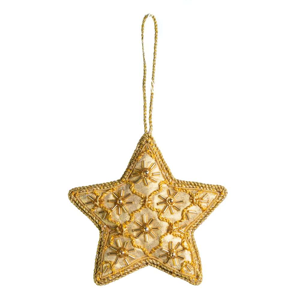 Hanger Ornament Traditioneel Ster Geel (17 cm)