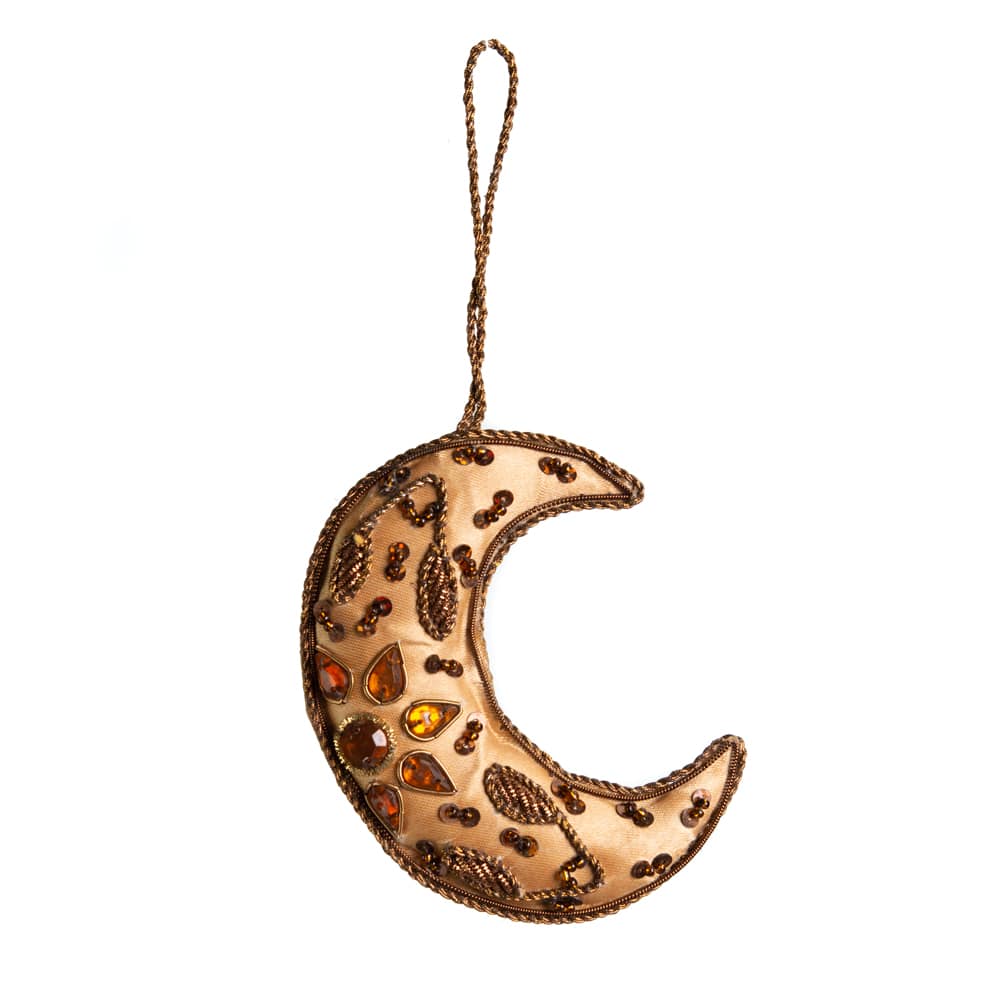 Hanger Ornament Traditioneel Wassende Maan Oranje (19 cm)