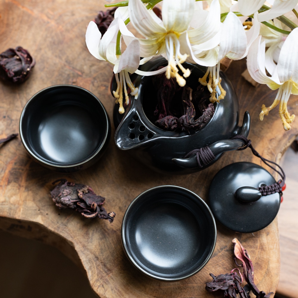 traditionele chinese thee set zwart