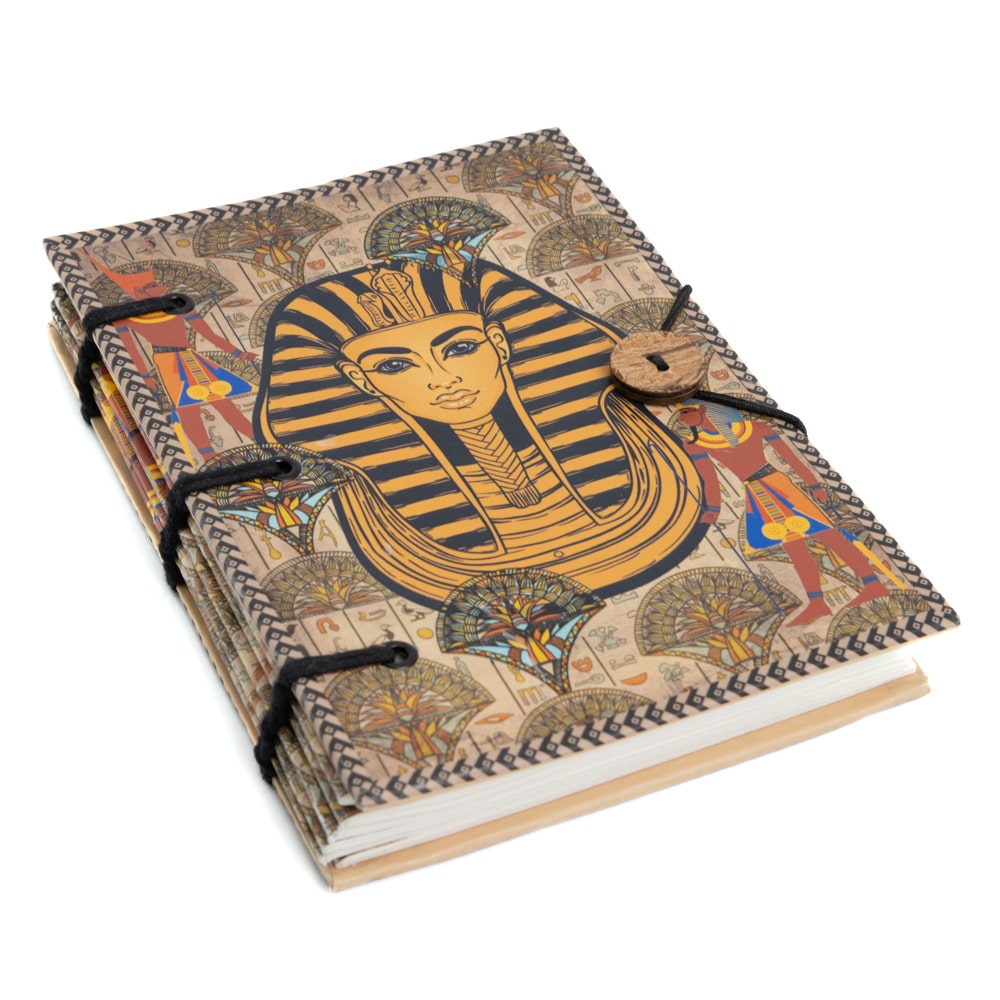 Spiritueel Notitieboekje Farao Masker (18 x 13 cm) - Handgemaakt