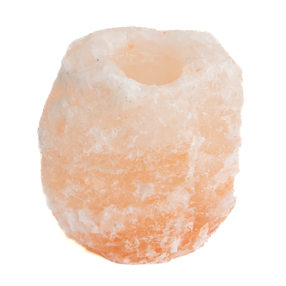 Zoutsteen Waxinelichthouder Oranje/Roze (1,5 - 2 kg)