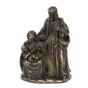 Beeld Kerstfamilie Bronskleurig - Jezus, Maria en Jozef - 19 cm