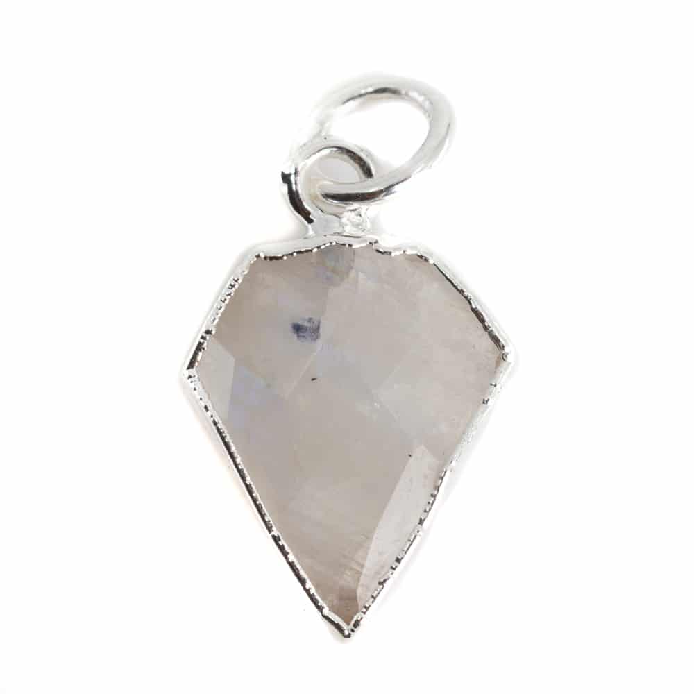 Edelsteen Hanger Regenboog Maansteen Diamantvorm - Verzilverd - 15 x 12 mm