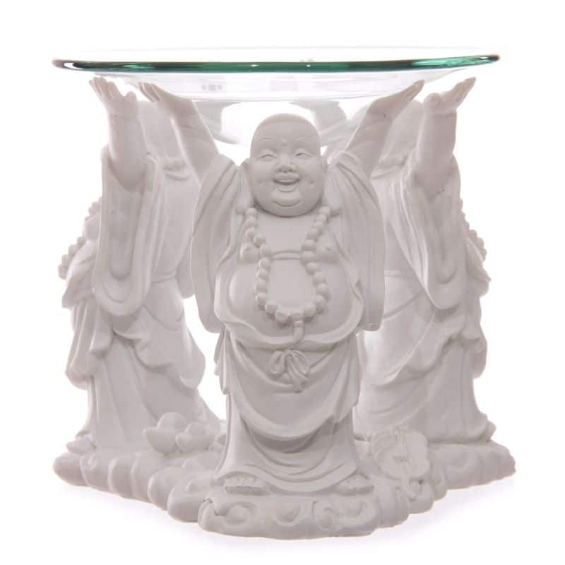 Olieverdamper Lachende Boeddha Wit (12 cm)