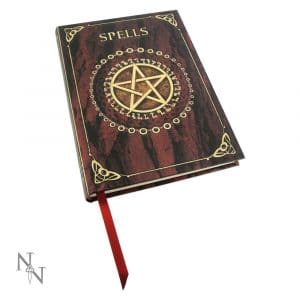 Spiritueel Notitieboekje Spreukenboek met Pentagram Rood (17,5 x 12,5 cm)
