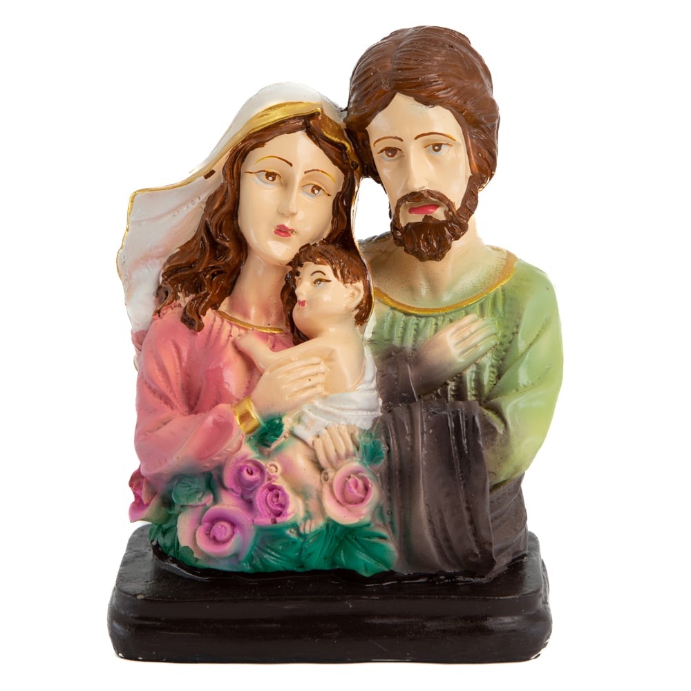 Beeld van Maria en Jozef met Kindje Jezus - Handgeschilderd (14 cm)