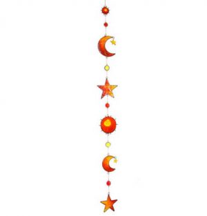 Windmobiel - Zon & Maan - Rood & Oranje (ca. 95 x 10 cm)