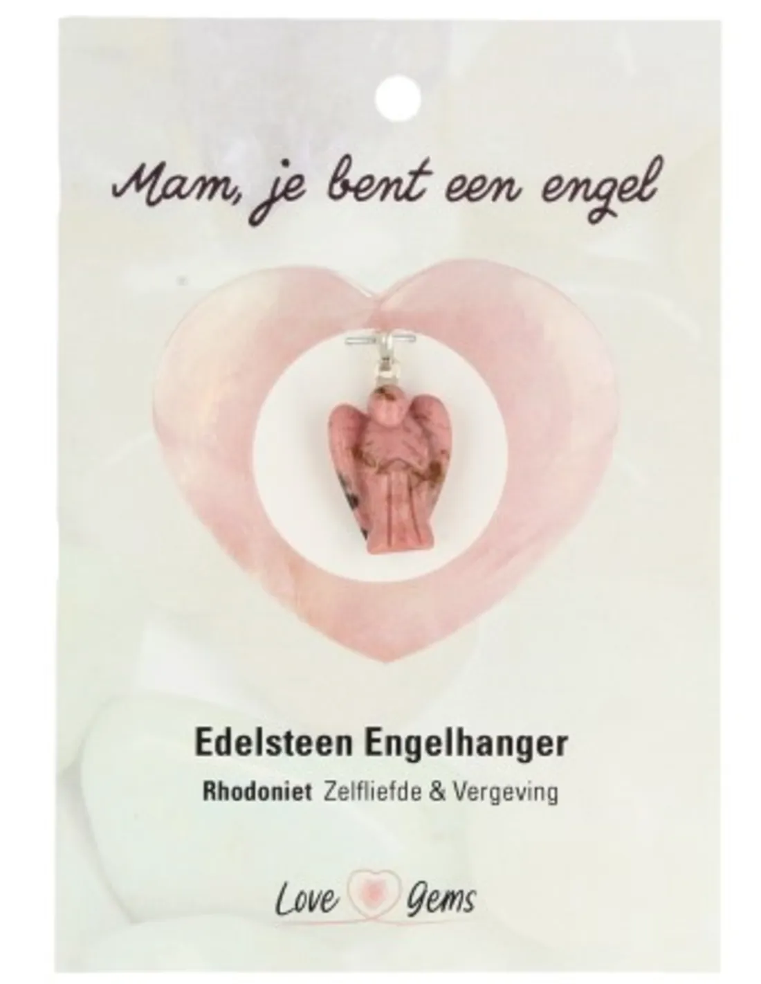 Engelen Hanger Rhodoniet - Love Gems