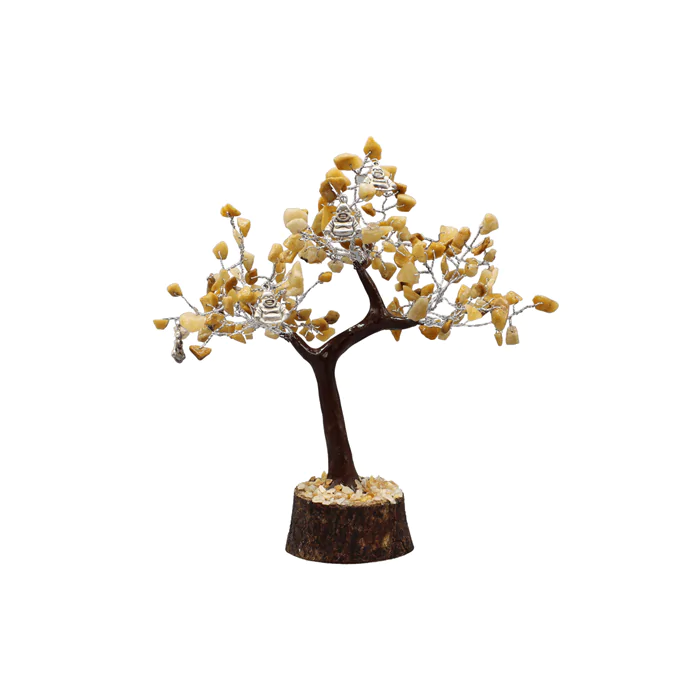 Edelsteenboom Gele Jade- Geluk - 15 cm