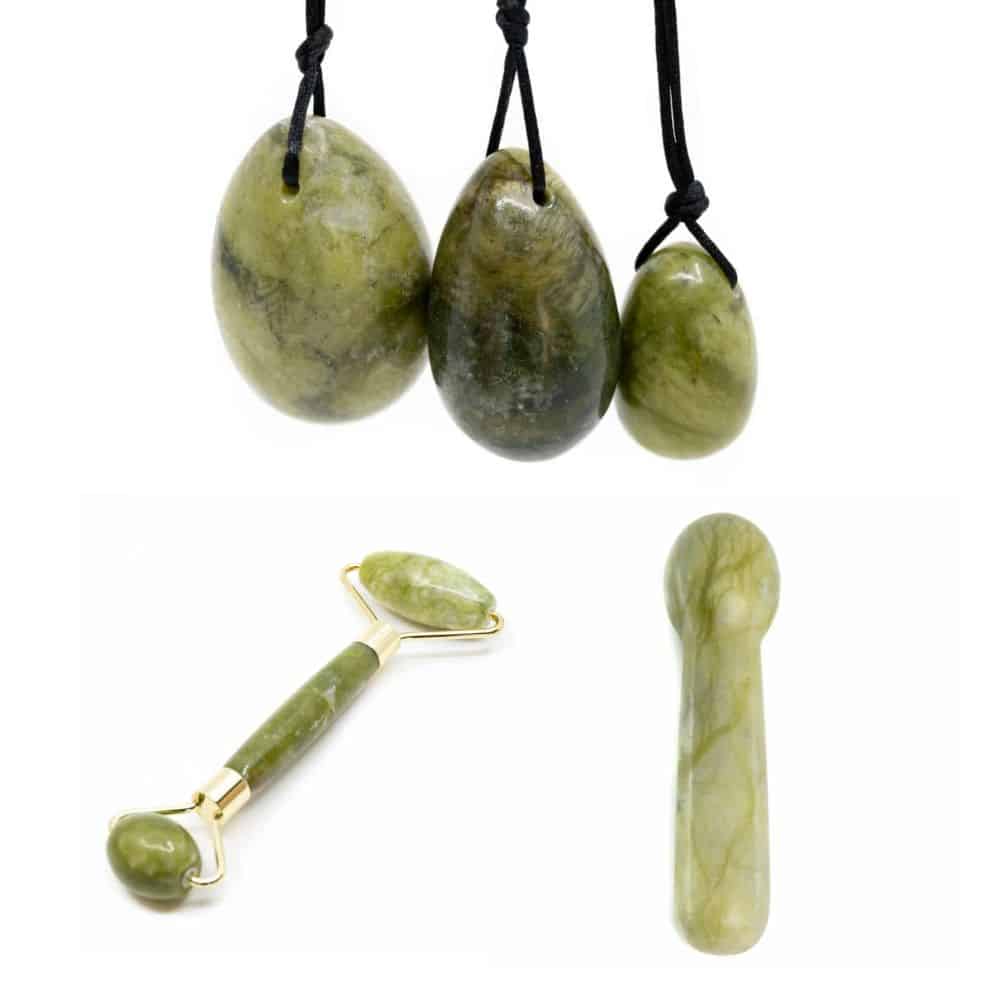 Groene Jade Massage Set voor Evenwicht - Bundel