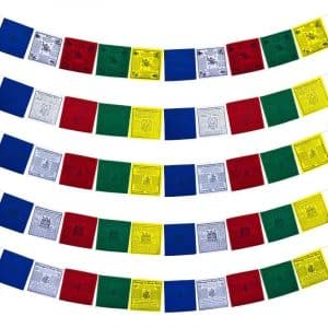 Tibetaanse Katoenen Gebedsvlaggen Set van vijf -- 20x20x210cm
