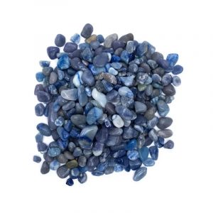 Blauwe kwarts trommelstenen A/B kwaliteit -- ±800g; ±0.5-2.5cm