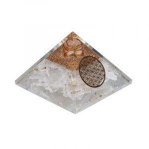 Orgoniet Piramide Seleniet Flower of Life (7 x 7 x 6 cm)