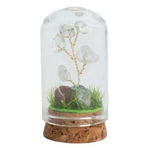 Mini Edelsteen Boompje Bergkristal in Glas voor Zuivering (50 mm)
