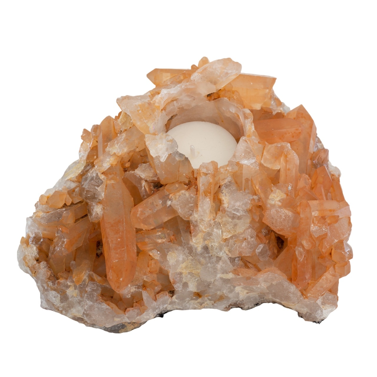 Waxinelichthouder Edelsteen Tangerine Cluster (ca. 1000 ~ 1500 gram)