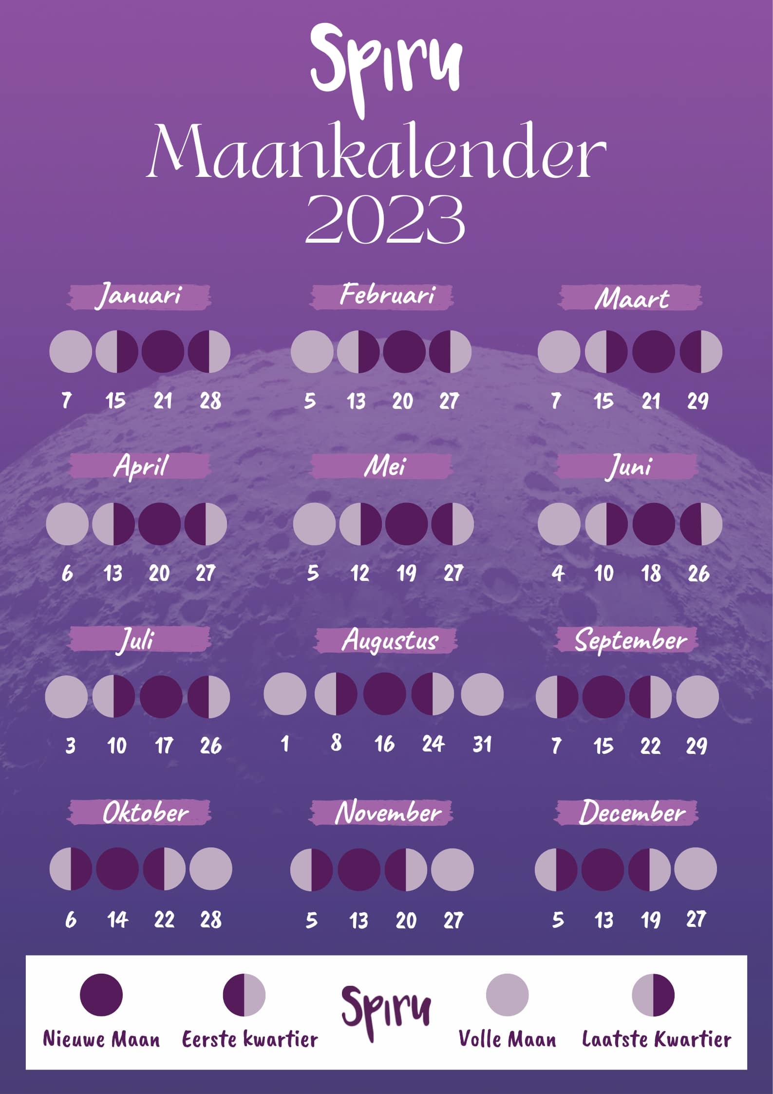 Maankalender 2023 Spiru