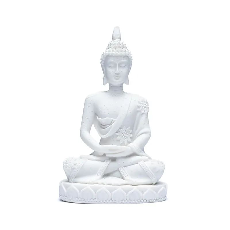 Boeddha Mediterend Wit (11 cm)