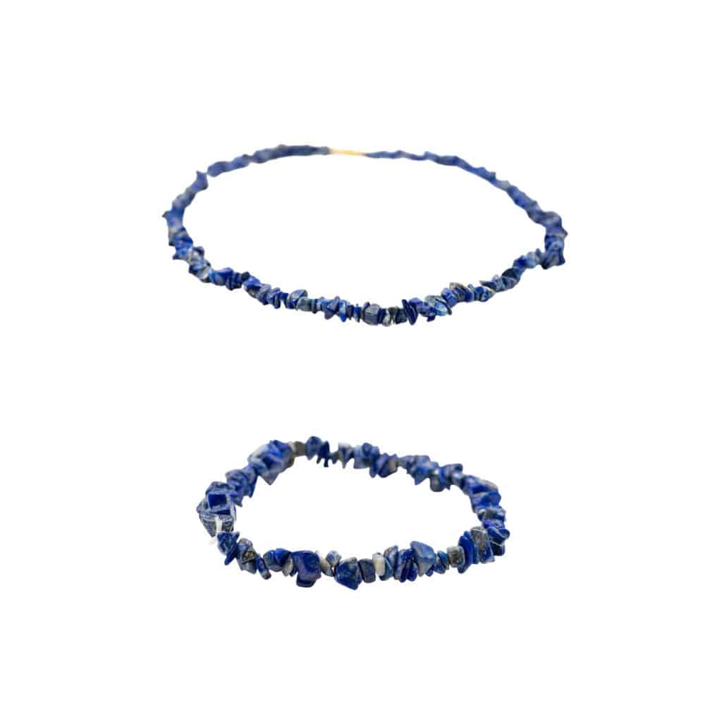 Lapis Lazuli Splitarmband en -Ketting Set - Bundel
