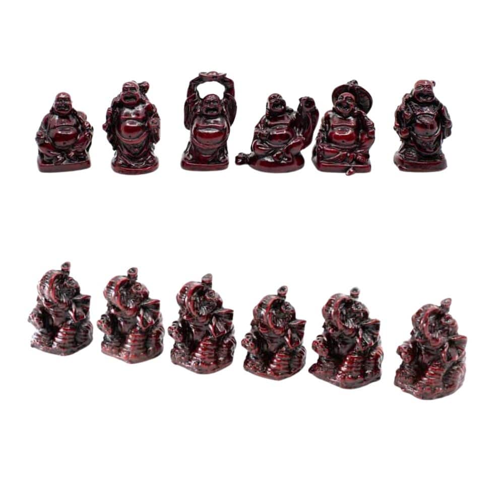 Mini Boeddha en Ganesha (Rood) - Bundel