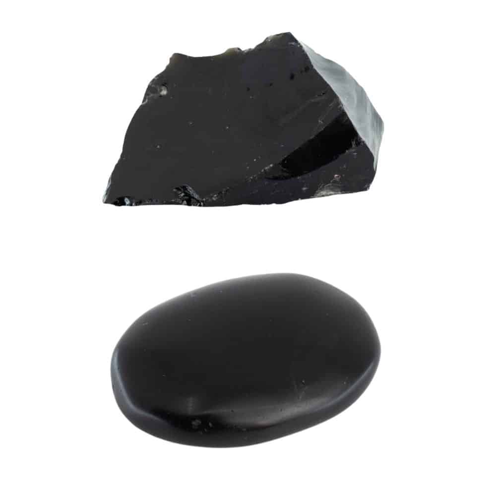 Ruwe Zwarte Obsidiaan & Zaksteen Set - Bundel