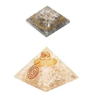 Bergkristal Orgonite Piramide Set (Groot en Klein) - Bundel