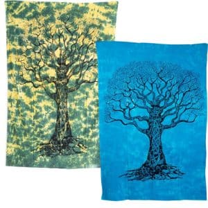 Authentieke Wandkleden Tree of Life Set (Blauw/Groen) - Bundel