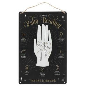 Metalen Bord - The Art of Palm Reading - (30 x 20 cm)