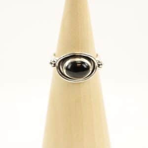 Zilveren Dakini Ring met Zwarte Onyx, Mt. 6/52
