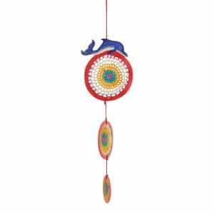 Meerkleurige Houten Decoratiehanger met Crochet Ringen - Sarana