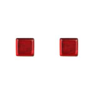 Rode Capiz Cube Oorbellen van Yokomeshi, 10 gram