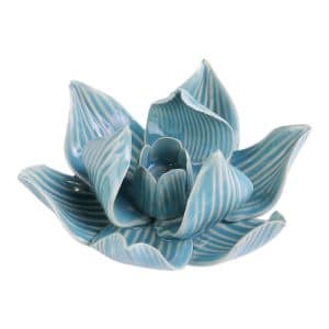 Blauwe Keramische Lotus Wierookhouder van Sawahasa