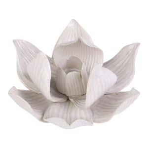 Witte Keramische Lotus Wierookhouder van Sawahasa
