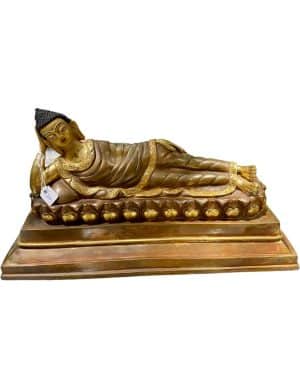 Nirvana Gold Face Boeddha Goudkleurig Beeld Gewicht Ca 2,17 kg