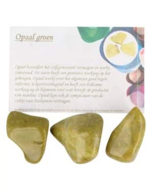 Opaal Groen Trommelstenen 100 gr Ca 5-6 Stuks
