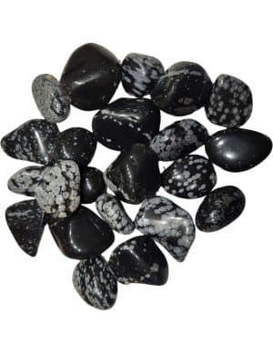 Obsidiaan sneeuwvlok trommelstenen 250 gram Mexico half-edelsteen