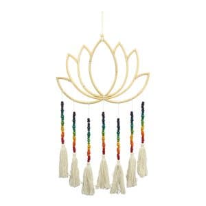 Lotus Chakra Kralen Houten Wanddecoratie Meerkleurig Sarana