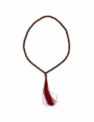 Rhudraksha Mala Ketting Boeddha Rood Kwastje