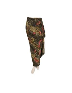 Om Namaste Sarong Batik Bloemen Kaki Groen Roze