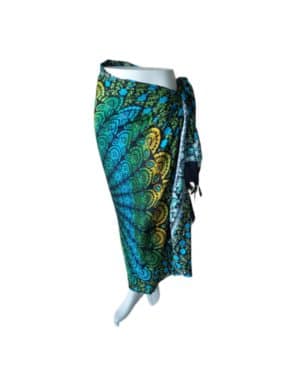 Mandala sarong blauw groen strand sauna decoratie